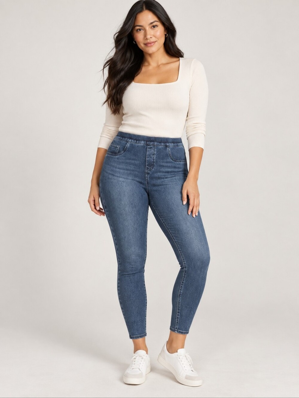 ❤ SPANX HIGH RISE SKINNY "JEANISH" DENIM ANKLE LEGGINGS, XL
